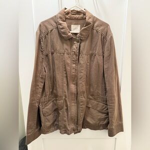 Loft Utility Jacket in Dark Khaki